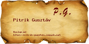 Pitrik Gusztáv névjegykártya